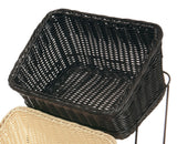 GET WB-1510-BK Designer Polyweave Bread & Bun Cascading Basket 9-1/4" x 13" x 4" & 7"H - Black - 6/Case