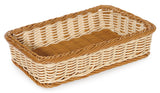 GET WB-1513-TT Designer Polyweave Bread & Bun Rectangular Basket 17-1/2" x 11-1/2" x 3-3/4"H - Two-Tone Brown / Beige  - 6/Case
