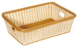 GET WB-1517-TT Designer Polyweave Bread & Bun Rectangular Basket 23" x 17" x 7"H - Two-Tone - 6/Case