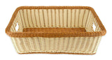 GET WB-1517-TT Designer Polyweave Bread & Bun Rectangular Basket 23" x 17" x 7"H - Two-Tone - 6/Case