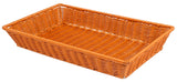 GET WB-1552-HY Designer Polyweave Bread & Bun Rectangular Basket 21" x 12-3/4" x 2-3/4"H - Honey - 12/Case