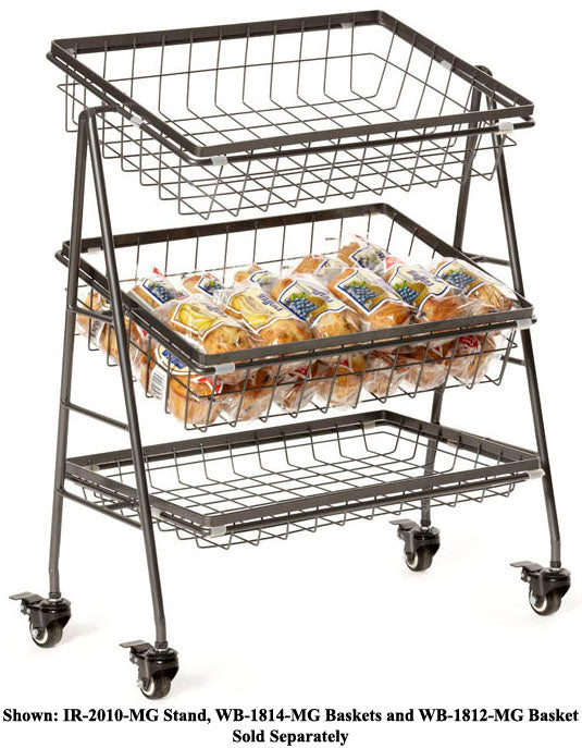 GET WB-1814-MG Urban Renewal Metal Rectangular Wire Basket 17-3/4"W x 11-1/4"D x 4-1/8"H - Gray