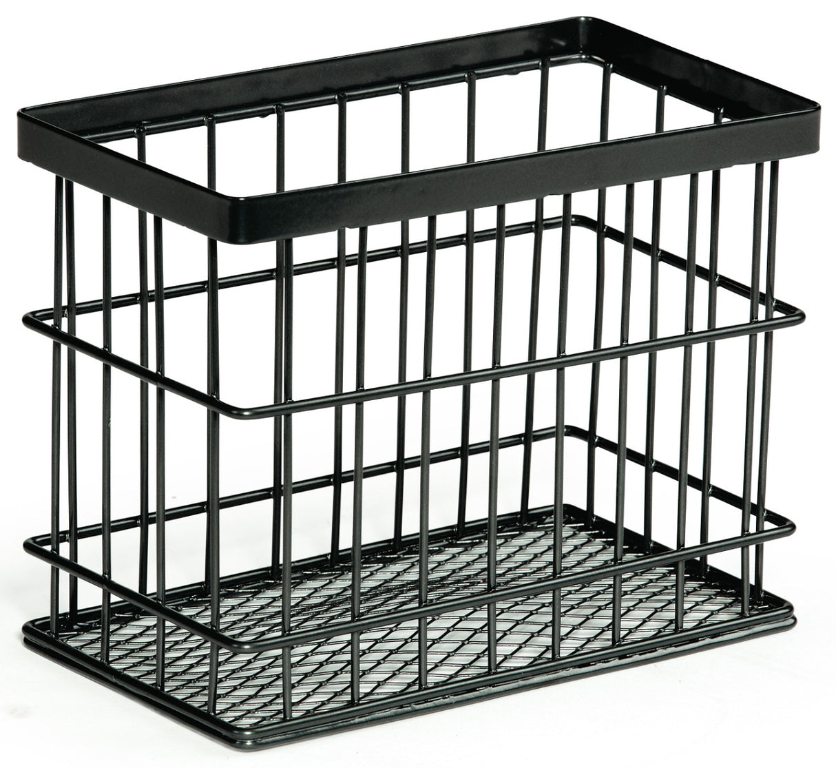 GET WB-745-MG Urban Renewal Metal Rectangular Wire Basket 7" x 4-1/4" x 5-1/2" - Gray - 6/Case