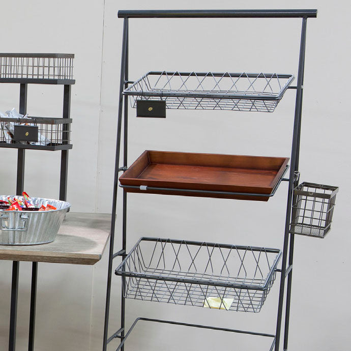 GET WB-745-MG Urban Renewal Metal Rectangular Wire Basket 7" x 4-1/4" x 5-1/2" - Gray - 6/Case