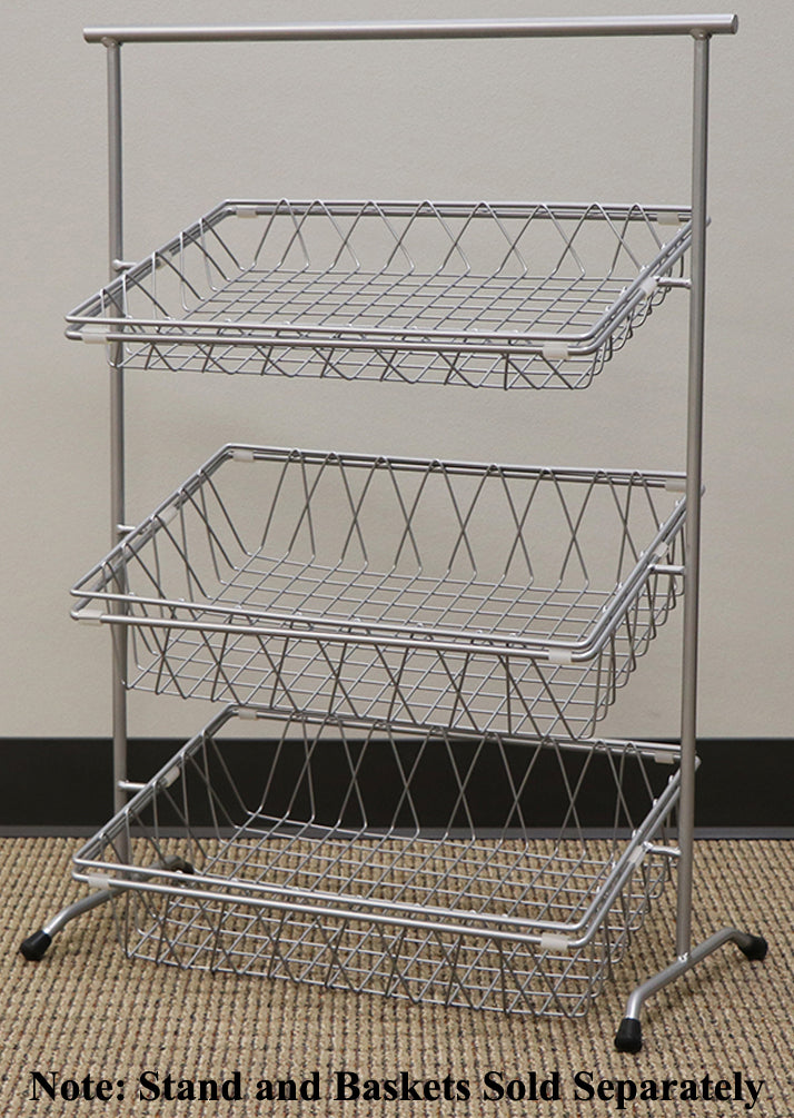 GET WB-954-SV POP Rectangular Wire Pastry Basket 18"W x 12"D x 4"H - Silver