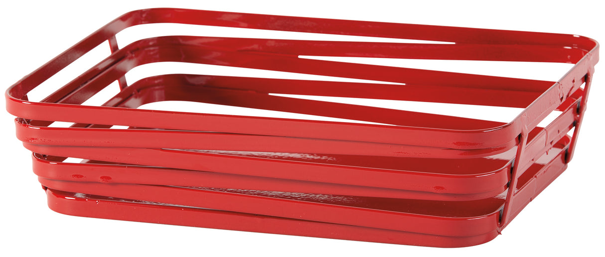 GET WB-982-R Cyclone Rectangular Metal Wire Food Serving Basket 9" x 7" x 2-1/4"H - Red - 12/Case