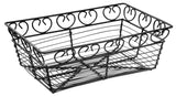 Winco WBKG-9 Rectangular Aluminum Wire Bread/Fruit Serving Basket 9" x 5-7/8" x 3"H - Black - 12/Case