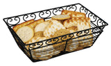 Winco WBKG-9 Rectangular Aluminum Wire Bread/Fruit Serving Basket 9" x 5-7/8" x 3"H - Black - 12/Case