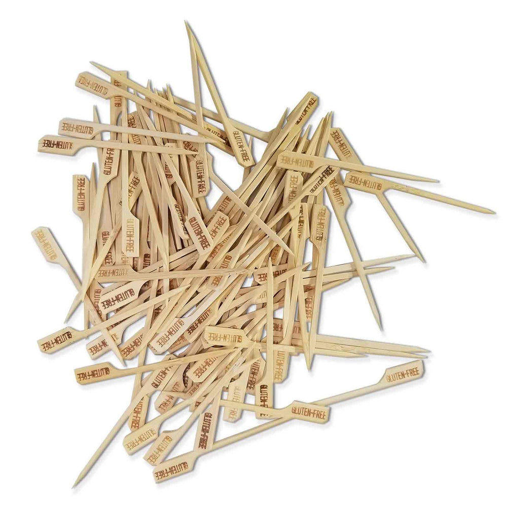 TableCraft WELLDONE "Well Done" 3-1/2" Bamboo Temperature Meat Marker Pick - 100/Pack