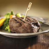 TableCraft WELLDONE "Well Done" 3-1/2" Bamboo Temperature Meat Marker Pick - 100/Pack
