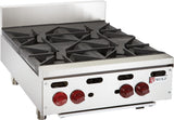 Wolf AHP424-1 24 inch countertop natural gas hotplate with 4 open burners commercial kitchen