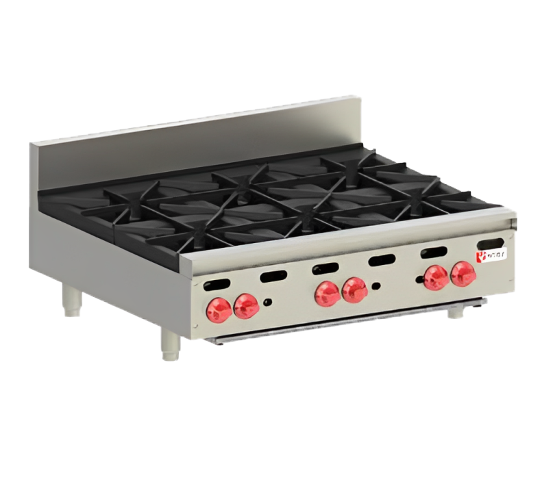 Wolf AHP636-1 Achiever 36 inch countertop gas hotplate with 6 open burners stainless steel commercial restaurant equipment