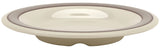GET WP-5-CA Diamond Cambridge Melamine Wide Rim Round Dessert Plate 5-1/2" - Ivory / Gray Rim - 48/Case