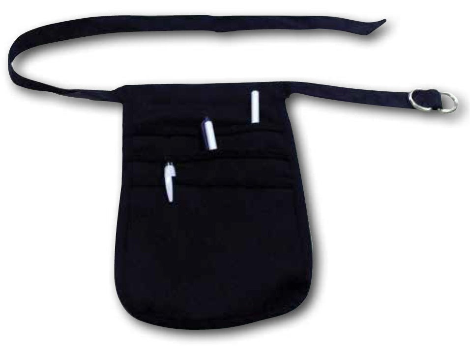 Jayhawk WP Waitress / Server Pouch with 3 Pockets & Adjustable Belt 7" x 12" - Black