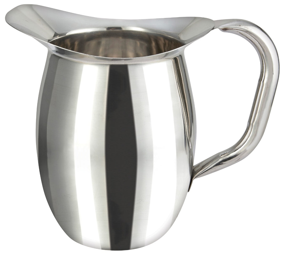 Winco WPB-2 Deluxe Stainless Steel Bell Pitcher with Mirror Finish 2 qt.