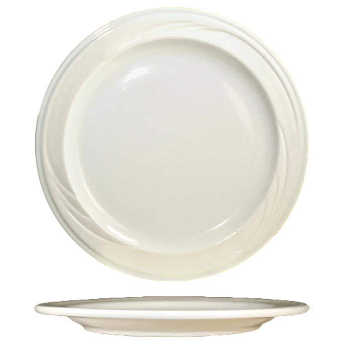 International Tableware Y-16 10 5/8" Round York Plate - Ceramic, American White