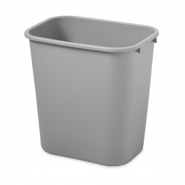 Rubbermaid FG295700GRAY Untouchable Gray Under-Desk Trash Can, 41 qt