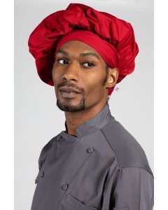 Uncommon Threads 0100-1900 Tall Poplin Chef Hat - Red / One Size