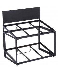 TableCraft 11000 2-Tiered Metal Display Crate Frame Riser with Removable Chalkboard Panel 21-1/2" x 13-1/2" x 22-1/4 - Black