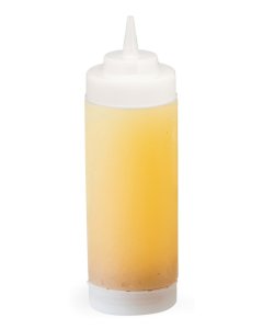 TableCraft 11663CF Dual-Way WideMouth First In First Out "FIFO" Squeeze Bottle with Cone Tip Top and 63 mm Opening 16 oz. - Clear - 12/Case