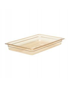 Cambro 12HP150 H-Pan Plastic High Heat Food Pan - (1/1) Full Size, 2-1/2" Deep - Amber