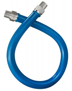 Dormont 16100BP48 Blue Hose Moveable 48" Gas Connector Hose with 1" Male/Male Couplings