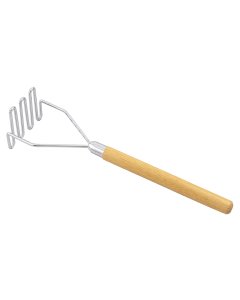Browne 1623 Nickel-Plated Metal Potato Masher with 5" Square Face and Hardwood Handle 23"