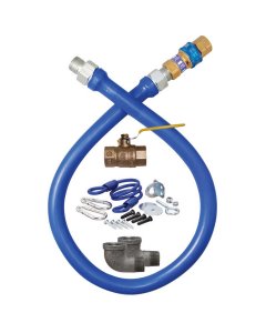 Dormont 1675KIT48 Blue Hose Movable Gas Connector Kit with Two Elbows and Restraining Cable 48" x 3/4" Dia.