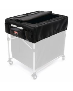 Rubbermaid 1889864 Large Black Laundry Cart Cover with Storage Pockets - for 8 Bushel Collapsible X-Cart