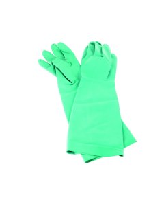 San Jamar 19NU-S Elbow Length Green Nitrile Flock-Lined Pot and Sink Dishwashing Gloves 19" - Small - 1/Pair .