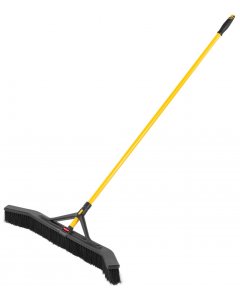 Rubbermaid 2018728 Maximizer Push-to-Center Plastic Push Broom 36"W with Polypropylene Bristles and 55"L Steel Handle