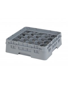 Cambro 20S318151 Camrack 20-Compartment Full Size Glass Rack with (1) Soft Gray Extenders 3-5/8"H - Soft Gray - 5/Case