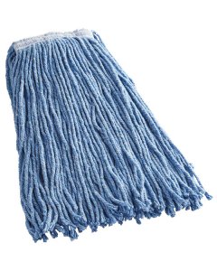 Rubbermaid FGF51600BL00 All-Purpose Cotton Wet Mop Head with Universal Headband & Looped End 16 oz. - Blue