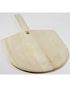 American Metalcraft 2414 Deluxe Wood Pizza Peel with Short Handle 24"OAL - 14"W x 13"L Blade