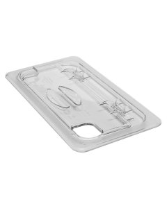 Cambro 30CWLN135 Camwear FlipLid Polycarbonate Food Pan Cover with Spoon Notch - 1/3 Size - Clear