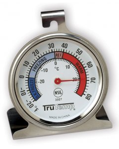 Taylor Precision 3507FS Hanging or Standing Refrigerator / Freezer Thermometer with 2-1/2" Dial - (-20 to 80 Deg. F)