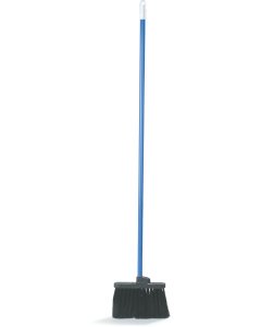 Carlisle 3686403 Duo-Sweep Light Industrial Broom with 11"W Black Unflagged Bristle Head and 48"L Blue Metal Handle