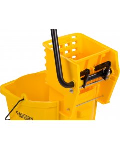 Carlisle 3690804 Carlisle 26 qt Mop Bucket Combo - Side Press Wringer, Polyethylene, Yellow  