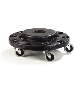 Carlisle 3691103 Bronco Round Waste Container Trash Can Dolly 20, 32, 44 and 55 Gallon - Black