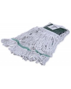 Carlisle 369418B00 Wet Mop Head - 4 Ply, Synthetic/Cotton Yarn, Green/White 12ea/cs 