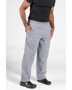 Uncommon Threads 4010-4001 Unisex Chef Pants with Elastic Waistband and Drawstring -  Houndstooth / X-Small