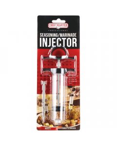 Chef Master 40100P Seasoning / Marinade Injector with Cap and Stainless Steel Needle 2 oz.