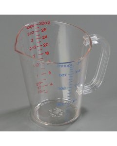Carlisle 4314307 Carlisle Measuring Cup 32 oz, Clear Plastic 