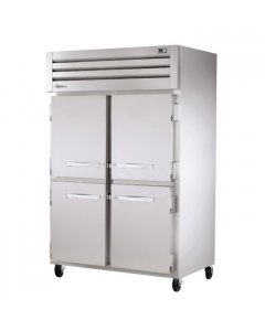 True STA2DT-4HS Spec Series 2-Section 4 Solid Half Door Dual Temp Reach-In Refrigerator / Freezer 52" - 56 Cu. Ft. - 115v