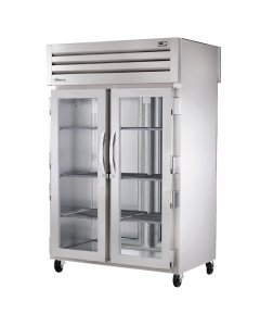 True STA2RPT-2G-2S-HC Spec Series 2-Section 2 Glass Door Front / 2 Solid Door Rear Pass-Thru Refrigerator 52" - 56 cu. ft. - 115v
