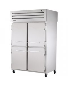 True STR2RPT-4HS-2G Spec Series 2-Section Glass Half Door Front / Solid Full Door Rear Pass-Thru Refrigerator 52" - 56 cu. ft. - 115v