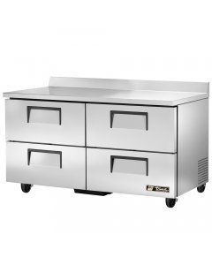 True TWT-60D-4-HC 2-Section 4 Drawer Worktop Refrigerator 60" - 115v
