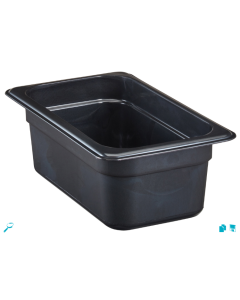 Cambro 44HP110 H-Pan High Heat Plastic Food Pan 4" Deep - 1/4 Size