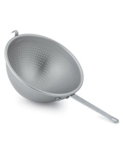 Vollrath 4605 Aluminum Professional / Spaghetti Strainer with 11-1/4" Dia. Perforated Bowl, Hook and Straight Handle 5 qt.
