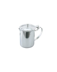Winco SCT-10F Server/Creamer 10 oz. with cover stackable handle - Stainless Steel